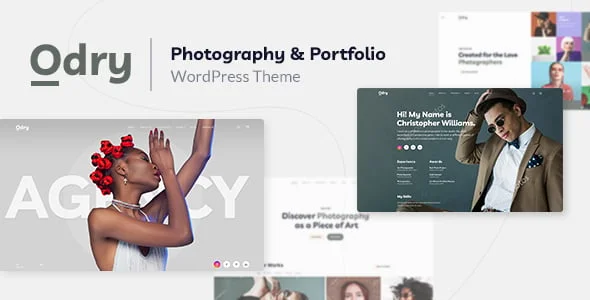Odry - Photography WordPress Theme — homepage layout