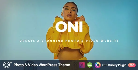 Oni - Photography WordPress Theme — homepage layout