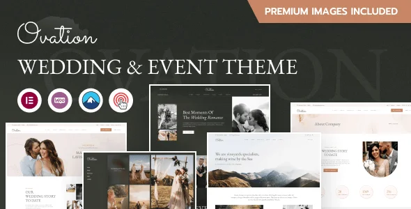 Ovation - Wedding & Event Photography WordPress Theme — homepage layout