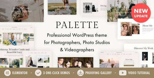 Palette — Photographer Portfolio WordPress — homepage layout