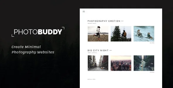 PhotoBuddy | Photography WordPress Theme — homepage layout