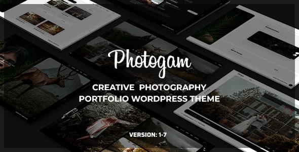 Photogam - Creative Photography Portfolio WordPress Theme — homepage layout