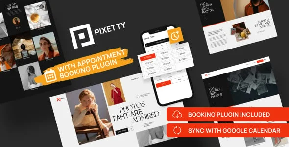 Photographer Booking Theme - Pixetty — homepage layout