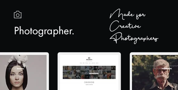 Photographer WordPress Theme — homepage layout
