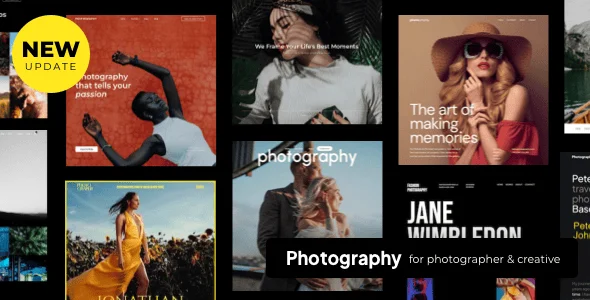 Photography WordPress — homepage layout