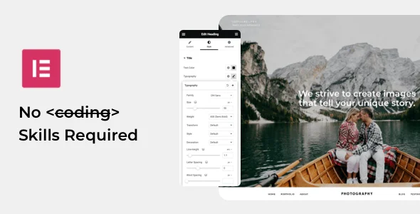 Photography WordPress — case study or portfolio page