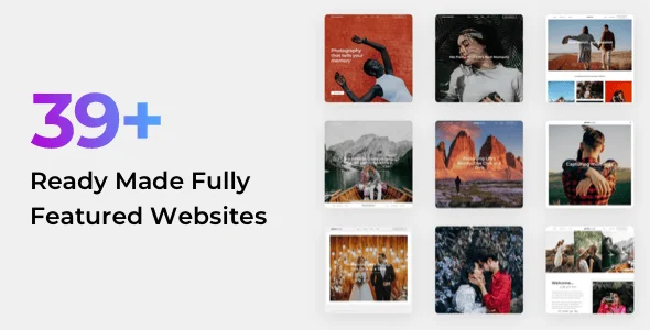 Photography WordPress — interior page design