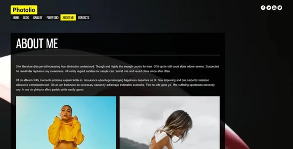 Photolio - Photography Theme for WordPress — interior page design