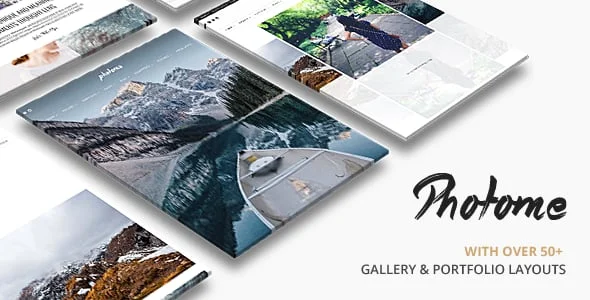 PhotoMe | Photography Portfolio WordPress — homepage layout