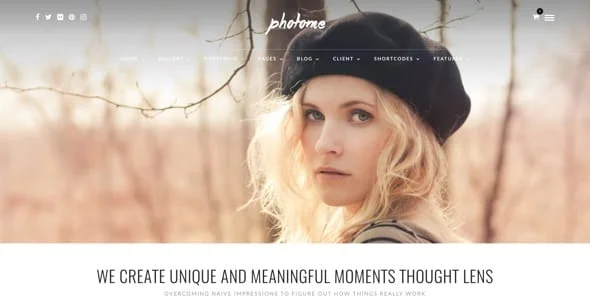 PhotoMe | Photography Portfolio WordPress — content section layout