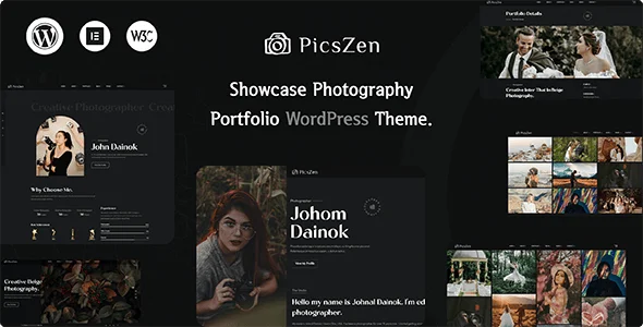 Picszen - Photography WordPress Theme — homepage layout