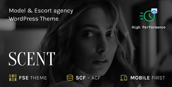 Scent - Model Agency WordPress Theme — homepage layout