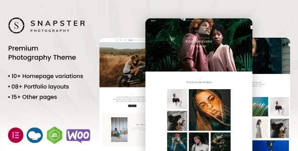 Snapster - Photography WordPress Theme — homepage layout
