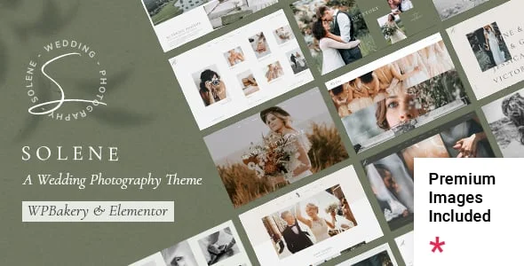 Solene - Wedding Photography WordPress Theme — homepage layout