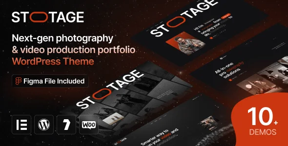 Stotage - Photography & Video Production WordPress Theme — homepage layout