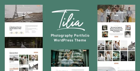 Tilia - Wedding Photography WordPress Theme — homepage layout