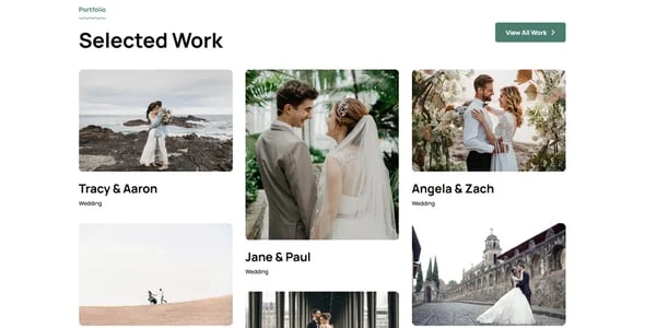 Tilia - Wedding Photography WordPress Theme — case study or portfolio page
