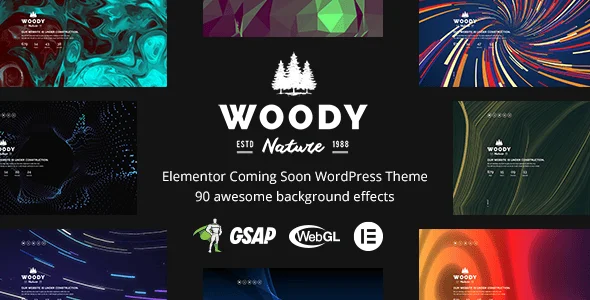 Woody - Elementor Coming Soon WordPress Theme — homepage layout