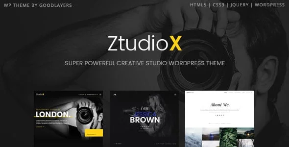 Ztudio X - Photography WordPress — homepage layout