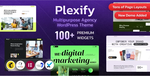 Plexify | Creative Agency WordPress Theme WordPress theme homepage layout for a agency creative website