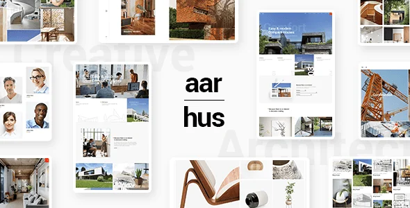 Aarhus - Modern Architecture WordPress Theme — homepage layout