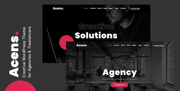 Acens - Creative Agencies WordPress Theme — homepage layout