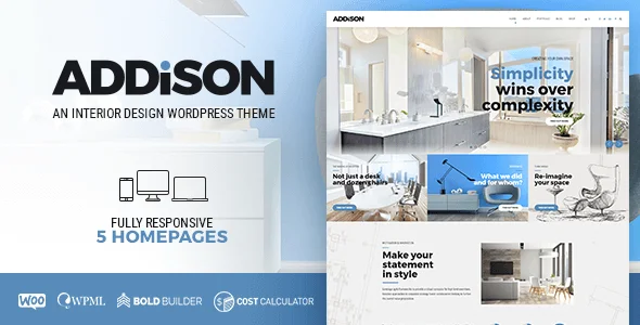 Addison - Architecture & Interior Design WordPress Theme — homepage layout