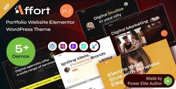 Affort – Creative Portfolio & Digital Agency WordPress Theme — homepage layout
