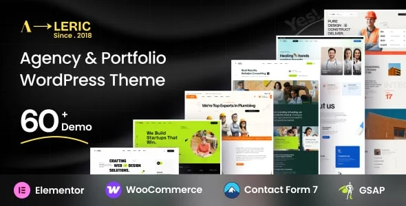 Aleric - Digital Agency and Portfolio WordPress Theme — homepage layout