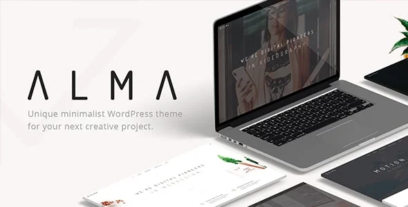 Alma - Minimalist Multi-Use WordPress Theme — homepage layout