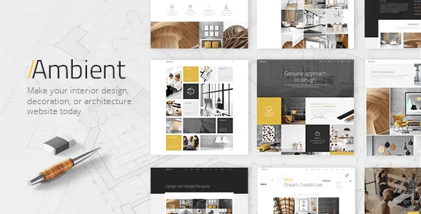 Ambient - Modern Interior Design and Decoration WordPress Theme — homepage layout