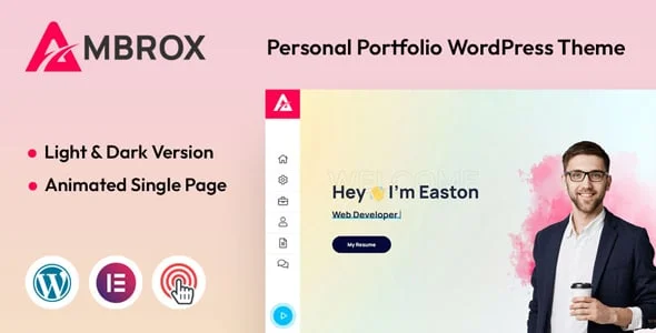Ambrox - Personal Portfolio WordPress Theme — homepage layout