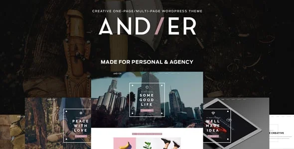 Andier - Responsive One & Multi Page Portfolio Theme — homepage layout