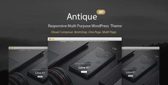 Antique - Responsive Personal Portfolio WordPress Theme — homepage layout