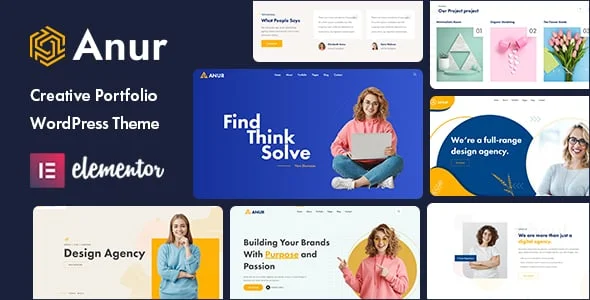 Anur - Portfolio WordPress Theme — homepage layout
