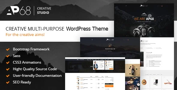 AP68 - Creative Multi-Purpose WordPress Theme — homepage layout