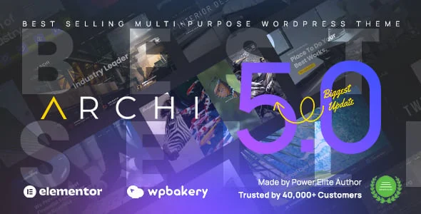 Archi - Interior Design & Multipurpose Elementor WordPress Theme — homepage layout