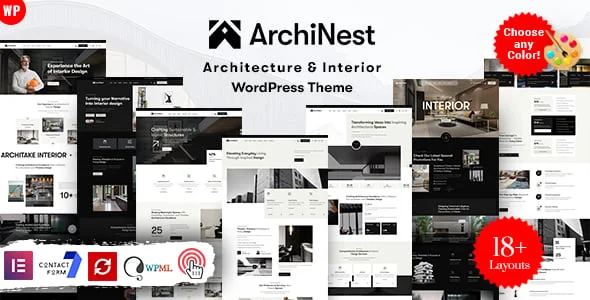Archinest - Architecture Interior WordPress — homepage layout