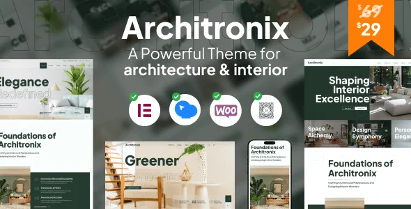 Architronix - Creative Interior Exterior Architecture Design Portfolio WordPress Theme — homepage layout