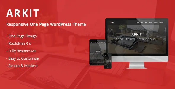 Arkit - Responsive One Page WordPress Theme — homepage layout