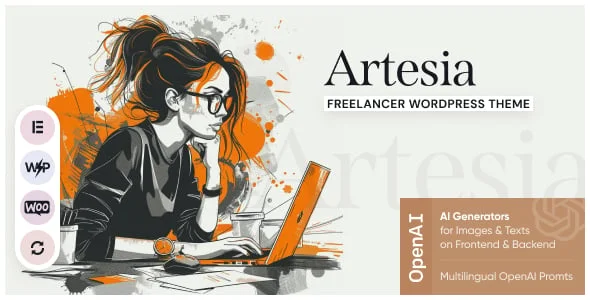 Artesia - Freelancer, Consultant & Outsource WordPress Theme — homepage layout