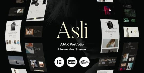 Asli – AJAX Portfolio Elementor WordPress Theme — homepage layout