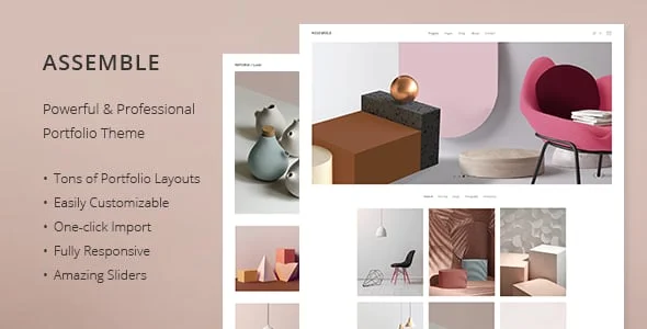 Assemble - Portfolio WordPress Theme — homepage layout