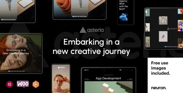 Asteria - Creative Portfolio WordPress Theme — homepage layout