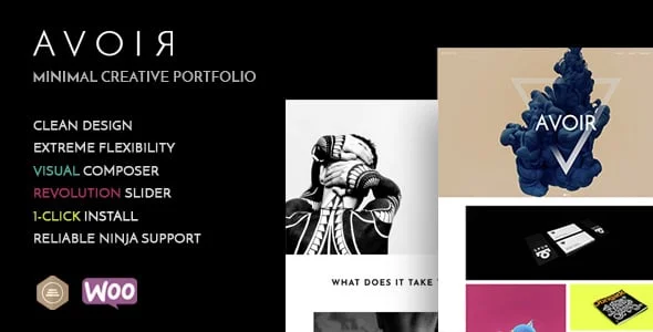 Avoir - Minimal Creative Portfolio WordPress Theme — homepage layout