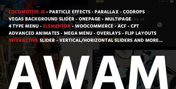 Awam - Creative Agency Portfolio Elementor WordPress Theme — homepage layout