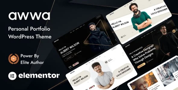 Awwa - Portfolio WordPress Theme — homepage layout