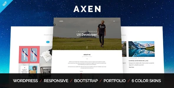 Axen - Personal Portfolio WordPress Theme — homepage layout