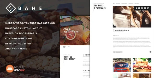 Bahe - Responsive One Page Portfolio Theme — homepage layout