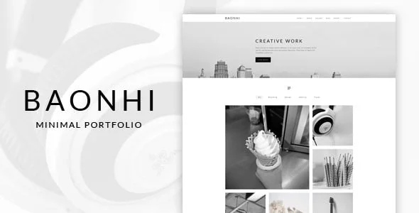 Baonhi - Minimal Portfolio WordPress Theme — homepage layout
